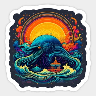 Nautilus Ocean Monster Tsunami In the Sun Sticker